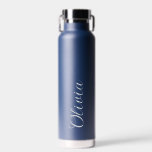 Elegant Personalized Name Script Water Bottle<br><div class="desc">Stay hydrated in style with this Elegant Personalized Name Script Water Bottle. Featuring a sophisticated, hand-written cursive font on a clean matte navy finish, this thermal bottle is designed for the modern minimalist. Its "human-centered" design makes it a thoughtful, high-end gift for bridesmaids, birthdays, or your own daily routine. Keeps...</div>