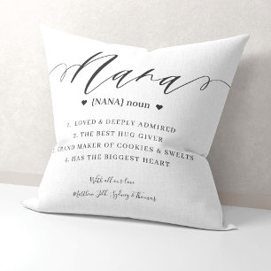 Elegant Personalized Nana Definition Keepsake Cushion