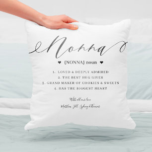 Elegant Personalized Nonna Definition Keepsake Cushion