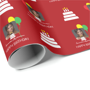 Elegant Personalized Photo Script Name Wrapping Paper