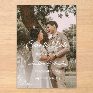 “Elegant Personalized Save the Date Card” Acrylic Invitations