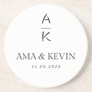 Elegant Personalized Wedding Coaster – Custom Mono