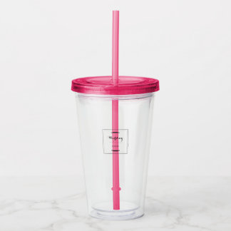 Elegant Personalized Wedding Custom Modern Gift Acrylic Tumbler