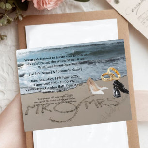Elegant Personalized Wedding Invitation - Custom P Postcard