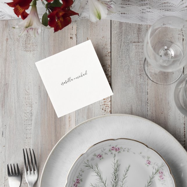 Elegant Personalized Wedding Napkin with Names (Creator Uploaded)