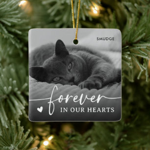 Elegant Pet Cat Photo Keepsake Memorial  Ceramic Ornament