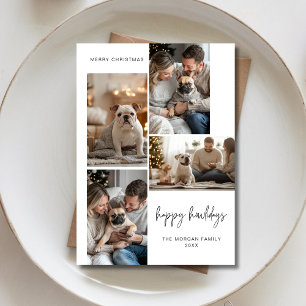 Elegant Pet Christmas Happy Howlidays Dog 4 Photo Holiday Card