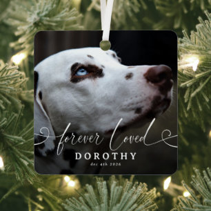 Elegant Pet Dog Memorial Photo Keepsake Christmas Metal Tree Decoration