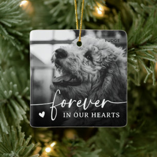 Elegant Pet Dog Photo Keepsake Memorial  Ceramic Ornament