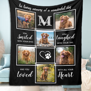 Elegant Pet Memorial Personalised 6 Photo Collage Fleece Blanket