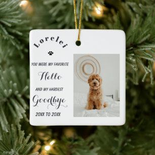 Elegant Pet Memorial Photo Tribute Sympathy Quote Ceramic Ornament