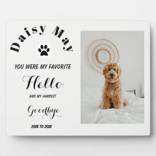 Elegant Pet Memorial Photo Tribute Sympathy Quote Plaque