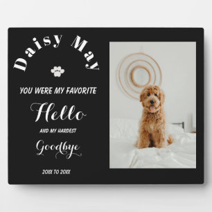Elegant Pet Memorial Photo Tribute Sympathy Quote Plaque