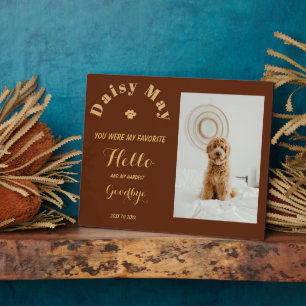 Elegant Pet Memorial Photo Tribute Sympathy Quote Plaque