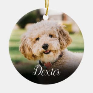 Elegant Pet Photo Cat Dog Memorial Ceramic Tree Decoration