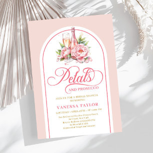 Elegant petals and prosecco blush gold bridal card