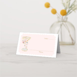 Elegant Petals and Prosecco Place Card