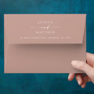Elegant Petite Orchid script minimalist wedding Envelope