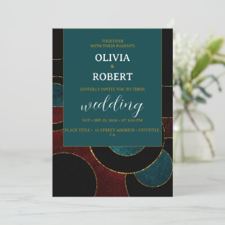 Elegant Petrol black colour photo Invitation