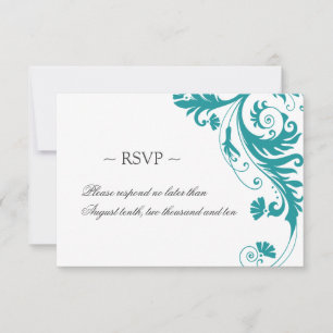 Elegant Petrol Wedding Reply Cards