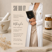 Elegant Pharmacist Graduation Invitation