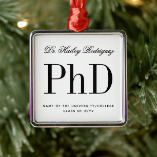 Elegant PhD Doctor of Philosophy Graduation Metal Tree Decoration