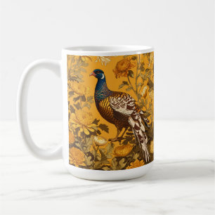 Elegant Pheasant William Morris Inspired Coffee Mug