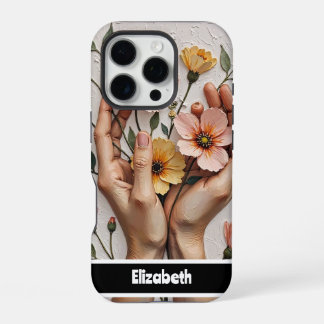 Elegant Phone Case Featuring Floral Hands