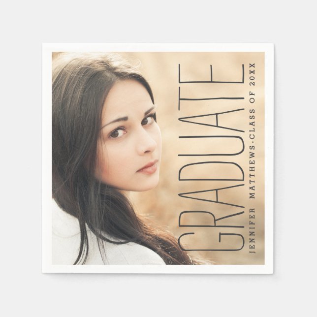 Elegant Photo 2016 Graduation Party Paper Napkins (Front)