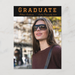 Elegant Photo 2024 Graduation Party Announcement Postcard