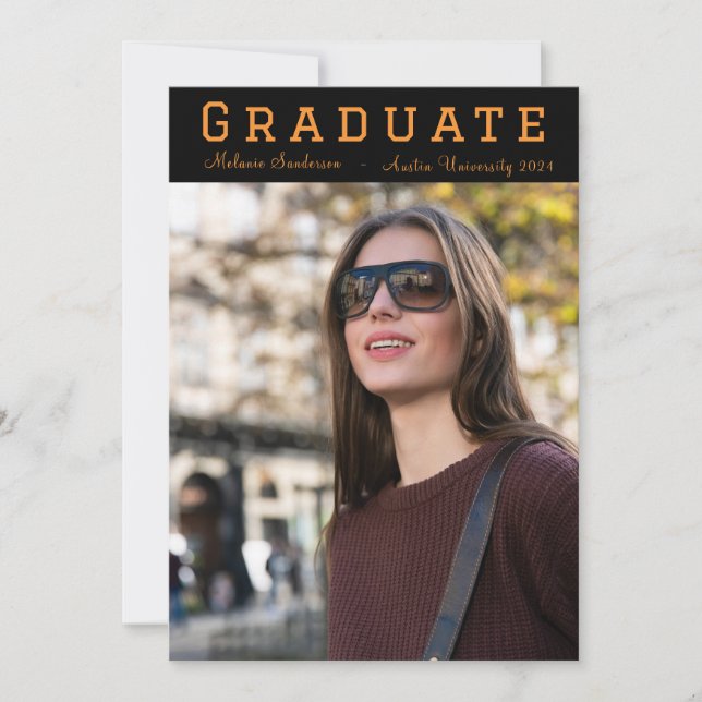 Elegant Photo 2024 Graduation Party Invitation (Front)