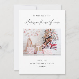 Elegant Photo 2025 Calendar Happy New Year Holiday Card