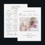 Elegant Photo 2026 Calendar Merry Christmas card<br><div class="desc">Elegant Photo 2026 Calendar Merry Christmas. Add your favourite photo and personalise with your greeting and names at the bottom. Merry Christmas is in a stylish set handwritten style script. With a convenient 2026 calendar on the back for your recipients and Happy New Year greeting.</div>