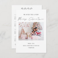 Elegant Photo 2026 Calendar Merry Christmas card