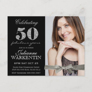 Elegant Photo 50th Birthday Celebration Invitation