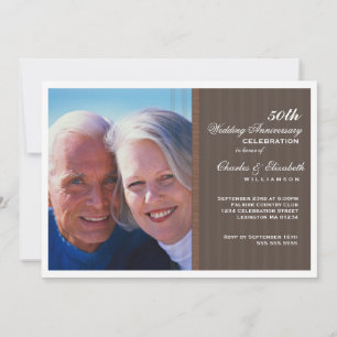 Elegant Photo 50th Wedding Anniversary Party Invitation