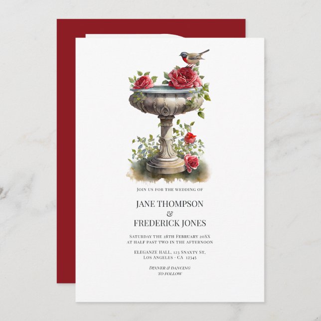 Elegant Photo and QR Code Garden Wedding Invitation (Front/Back)