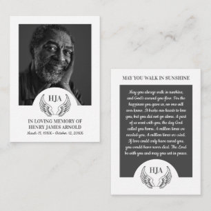 Elegant Photo, Angel Wings, Prayer Card