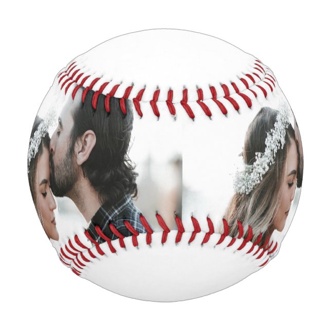 Elegant Photo Anniversary Name Date Personalised  Baseball (Front)