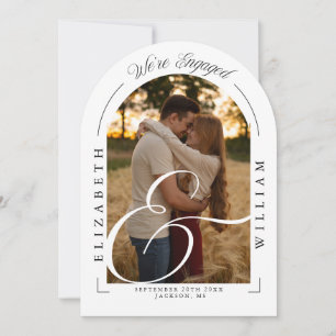 Elegant Photo Arch Calligraphy Engagement Party Invitation