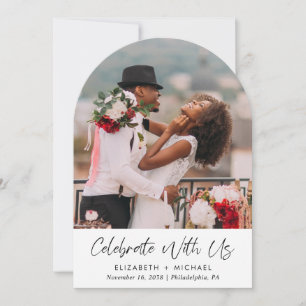 Elegant Photo Arch Wedding Reception Invitation