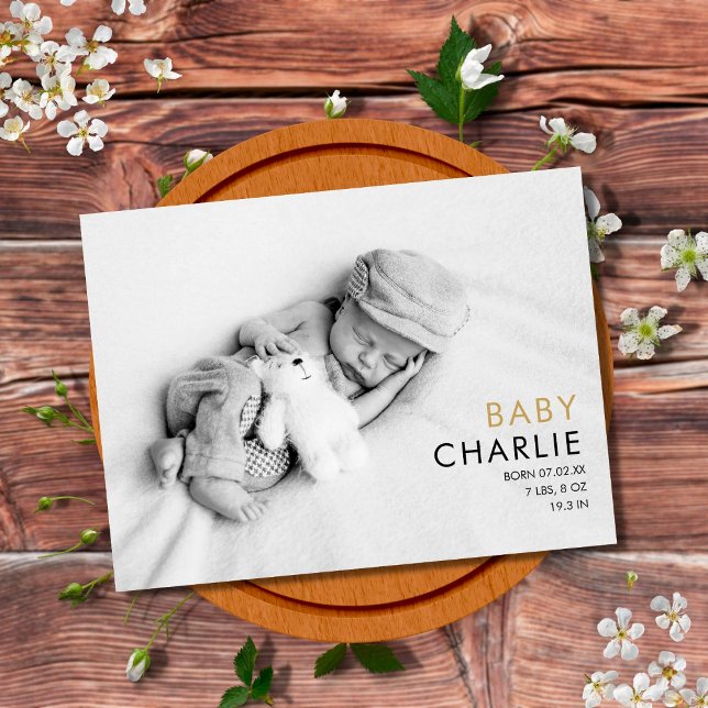 Elegant Photo Baby Birth Thank You Postcard (Creator Uploaded)