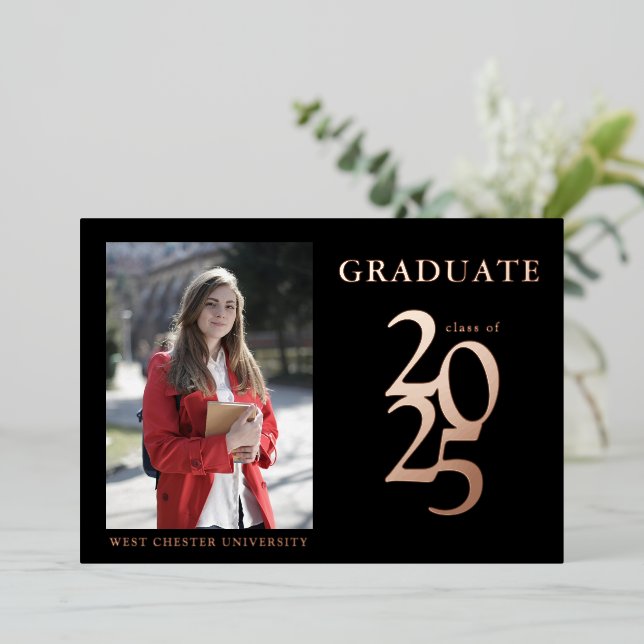 Elegant Photo Black 2025 Graduation Party (Standing Front)