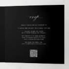 Elegant photo black wedding RSVP details QR code 