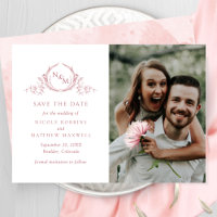 Elegant Photo Blush Pink Monogram Wedding