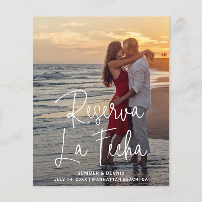 Elegant Photo Budget Spanish Wedding Save the Date (Front)