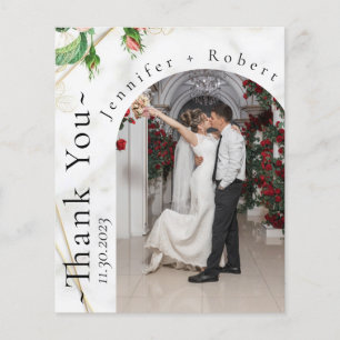 Elegant Photo Budget Wedding Thank you card