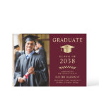 Elegant Photo Burgundy Gold College Graduation