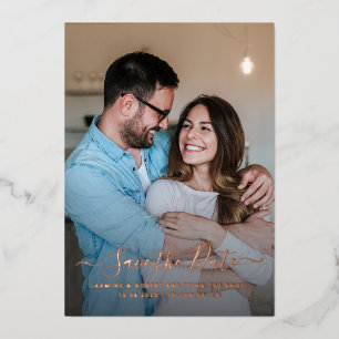 Elegant Photo Calligraphy Wedding Save the Date