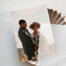 Elegant Photo Card for Vellum Wedding Invitations